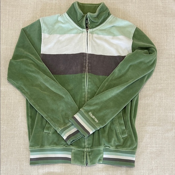 Burton Other - Burton Jacket Men’s Green Velour Full-Zip Retro Outdoor Snow